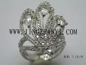 2012 fashion finger ring with cz---custom design