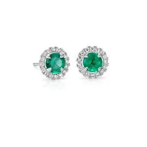 New Arrival Rhodium Plated Crystal CZ Stud Earrings Women Accessories in 925 Sterling Silver Jewelry