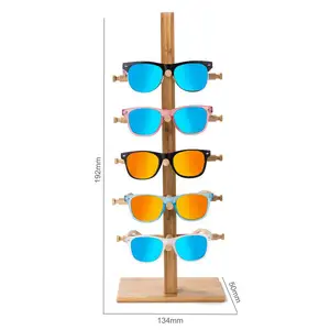 Современные цветные солнцезащитные очки 2019 пользовательские бамбука стеллажи для выставки товаров дисплей