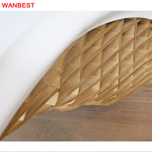 โต๊ะหินอ่อนด้านหน้าทำจากไม้โค้งสำหรับร้านอาหารสปาคลินิกแคชเชียร์ร้านอะคริลิค - Product Image 5