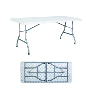 6ft 플라스틱 접이식 연회 테이블과 의자 세트 10 좌석 사용