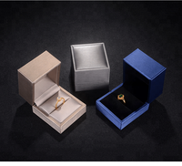 Luxe PU boîte en plastique logo personnalisé boîte cadeau boîte à bijoux
