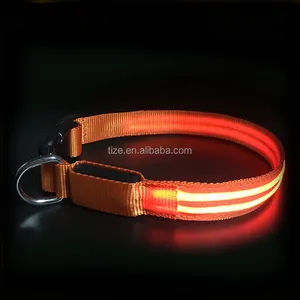 Best selling products 2021 Hot LED USB Rechargeable Dog collar wholesale dog collar hardware