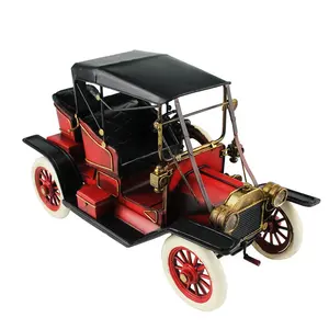 Vintage de hierro Wecker modelo de coche de 5 ruedas adornos estatuilla Retro artesanías viejo miniatura regalos de decoración para el hogar