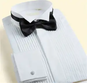 Neueste Ankunft benutzer definierte Design weiße Smoking-Shirts für Männer zum Verkauf