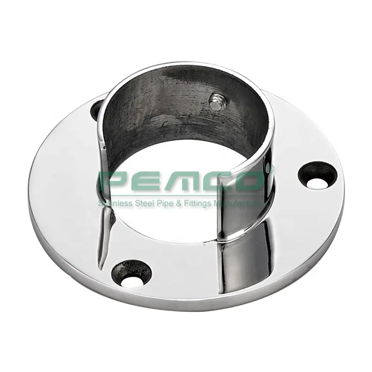 Stainless Steel Slot Pipe Flange 50.8mm Wall Mounted Flange Slot Tube Ending Base