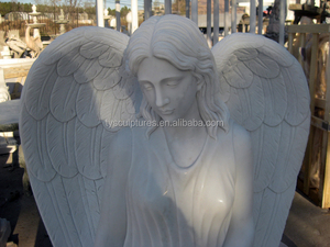 Ángel <span class=keywords><strong>de</strong></span> Cementerio Sentado <span class=keywords><strong>de</strong></span> Tamaño Real en Oferta, Estatua <span class=keywords><strong>de</strong></span> Ángel <span class=keywords><strong>de</strong></span> Mármol Blanco para Cementerio - Product Image 4
