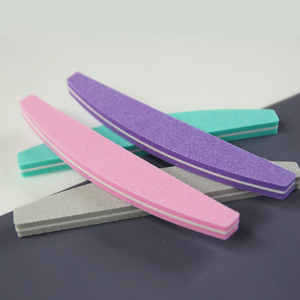 Miễn Phí Vận Chuyển Bán Buôn Double Side Dùng Một Lần Nail <span class=keywords><strong>Buffer</strong></span> Nail Art Half Moon Nhà Sản Xuất Miếng Bọt Biển Làm Móng Tay Nail File 100/180 - Product Image 2