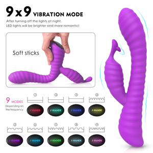 S-HANDE Yetişkin Ürünleri Pembe 9 Titreşim Modları G-spot Çift Titreşimli Yapay Penis Su Geçirmez çok hızlı tavşan Vibratör - Product Image 2