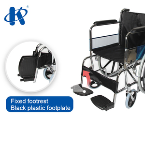 Silla de Ruedas Manual Plegable con Freno, Dimensiones Estándar, Silla de Ruedas Manual con Reposabrazos y Reposapiés Fijos - Product Image 2