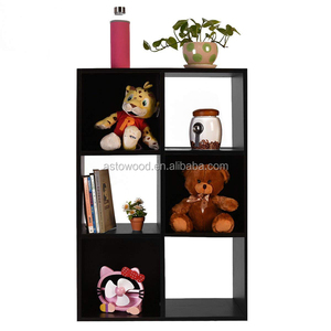 Modern <strong>Black</strong> 6-Cube <strong>Book</strong> Organizer Home Office General Use Storage <strong>Shelf</strong> for Apartment Workshop Warehouse Panel Wood Style - Product Image 4