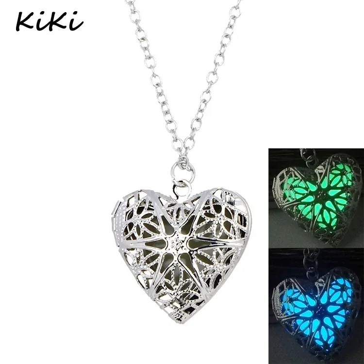 >>> Fashion Drop Anhänger Leuchtend Glow In The Dark Medaillon Halskette Schmuck Geschenke Herz Liebe Leuchtende Halskette für Frauen Dame