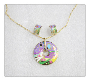 Custom Gold Luxury Jewelry Set with Earring Chain and Pendent Manufacturing Enamel <strong>Stainless</strong> <strong>Steel</strong> <strong>Jewellery</strong> DES029 - Product Image 3