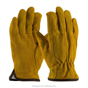 Economy price style leather match cow Working gloves <span class=keywords><strong>the</strong></span> handler - Product Image 5