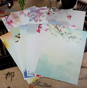 Chinesische Art Umschläge Vintage Blumen Dekoration Schreibpapier Brief Set für Student Office School Supplies Briefpapier