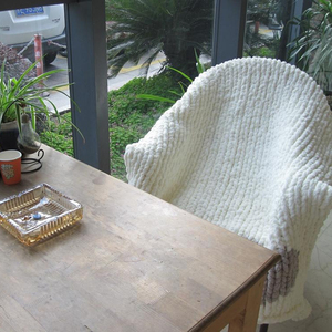 Fait à la main 60 "x 80" gros tricot solide doux <span class=keywords><strong>grand</strong></span> Chenille Boho moelleux lit canapé jeter pour l'hiver - Product Image 2