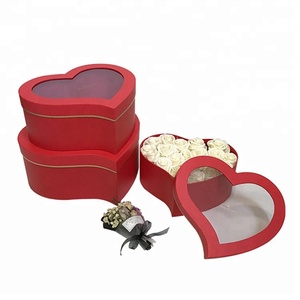 Hộp Quà Tặng Hình Trái Tim Sang Trọng, Hộp Quà Tặng Bao Bì Hoa Với Cửa Sổ PVC - Product Image 4