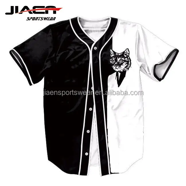 Camiseta de beisebol estampada personalizada, camiseta de baseball com impressão completa da manga 3/4