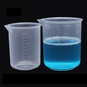Copos de medição para uso em laboratório, copos de plástico de 250ml, 50ml, 100ml e 1000ml, copos de plástico de 500ml