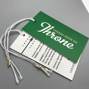 Thời Trang Tùy Chỉnh Cá Nhân In Giấy May Mặc Swing Đen Matte Cardstock Hang Tag Đối Với Quần Áo