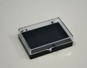 mini hinged lid plastic box with customs inserts for holding accessoires packaging