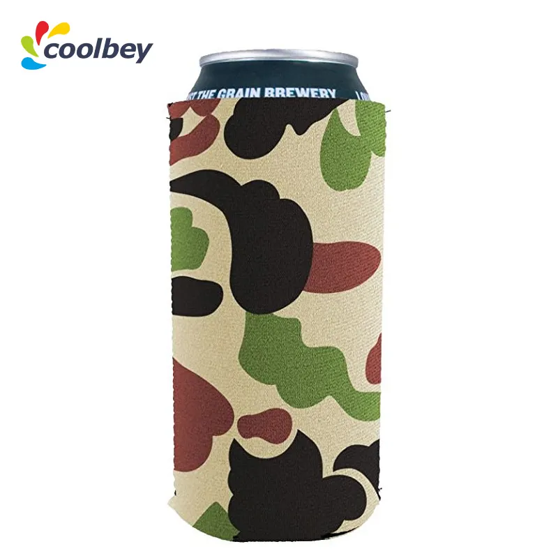 Neoprene zip up sublimação usado alumínio camo cerveja bicicleta garrafa gel pode refrigerador titular Frete grátis