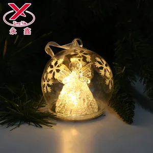 Decoração de Natal com bola de vidro led asas de anjo