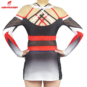 Nuevo Diseño Personalizado Sublimado Uniforme <span class=keywords><strong>de</strong></span> Animadoras para Mujer <span class=keywords><strong>de</strong></span> Manga Larga Conjunto <span class=keywords><strong>de</strong></span> Top y Pantalones Cortos - Product Image 5