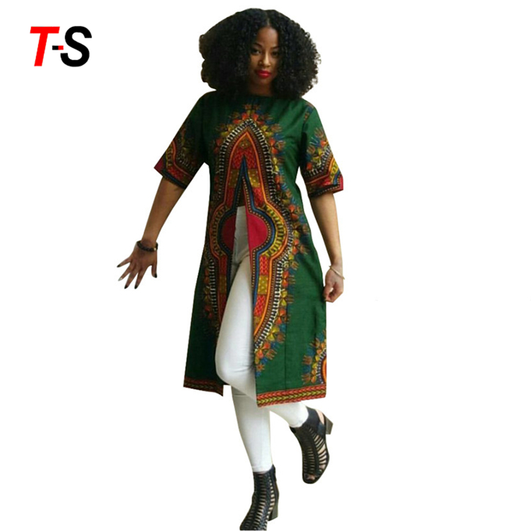 Стильный Сексуальный принт традиционные африканские Kitenge платье конструкций