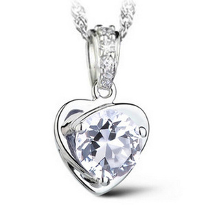 Collar de corazón Collar con colgante de lujo, <span class=keywords><strong>3</strong></span> capas Chapado en platino Envío gratis - Product Image 2