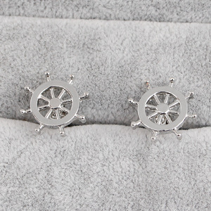 バルク中国メーカーカスタムロゴ刻印ステンレス鋼航海ブランクカフスボタン - Product Image 6