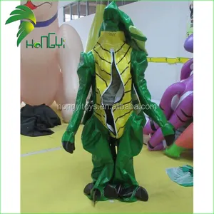 Divertido traje de dragón verde de Animal de dibujos animados inflable de doble cubierta personalizado