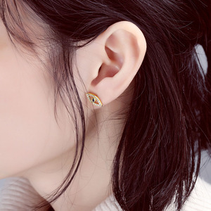 Marlary Saudi Arabia 18K Gold Plated Copper Blue Evil Eye Stud <strong>Earrings</strong> <strong>Tops</strong> Design for Women - Product Image 6
