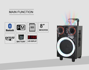 Xách Tay Bass Âm Thanh Loa Siêu Trầm 8 Inch Chuyên Nghiệp Hoạt Động DJ Loa Với Disco <span class=keywords><strong>Ball</strong></span> Ánh Sáng - Product Image 4