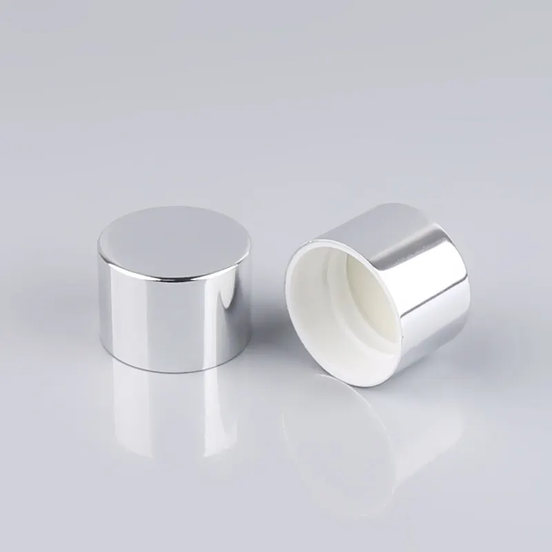 Yeni tasarım özel normal şişe kapak yuvarlak alüminyum vida kapakları kapaklar gümüş 28mm vidalı kapak