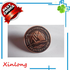 Promocionales de metal barato de china fabricantes de antigüedades de metal de cobre puro pin - Product Image 1