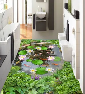 Zhihai rolo de piso adesivo 3d, tubo de impressão de azulejos, adesivo de piso ecológico, moderno, parquete, natureza interna, oceano, pvc