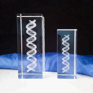 Danh dự của pha lê tùy chỉnh DNA 3D khắc laser pha lê 3D khối pha lê laser cho quà tặng lưu niệm - Product Image 3