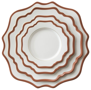 4 unids Plato Juego de Vajilla de Porcelana <span class=keywords><strong>Rosa</strong></span> Borde de Oro Al Por Mayor para La Decoración de La Boda - Product Image 6