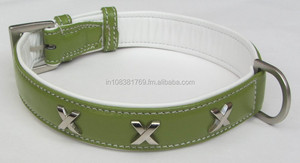 Collar de Cuero Suave con Patrón Sólido OWE con Decoración de Remaches para Perros - Product Image 2