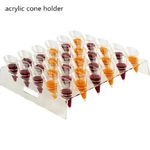 clear acrylic mini cone display holder Thermal Bending Acrylic Ice Creams Cone Holder Rack 30 Holes