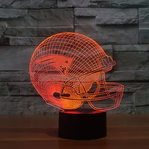 NFL Team New England Patriots Logo Collectie 3D Voetbal Helm visuele Lamp Hoge Kwaliteit LED nachtlampje kleine LED Tafel Lamp