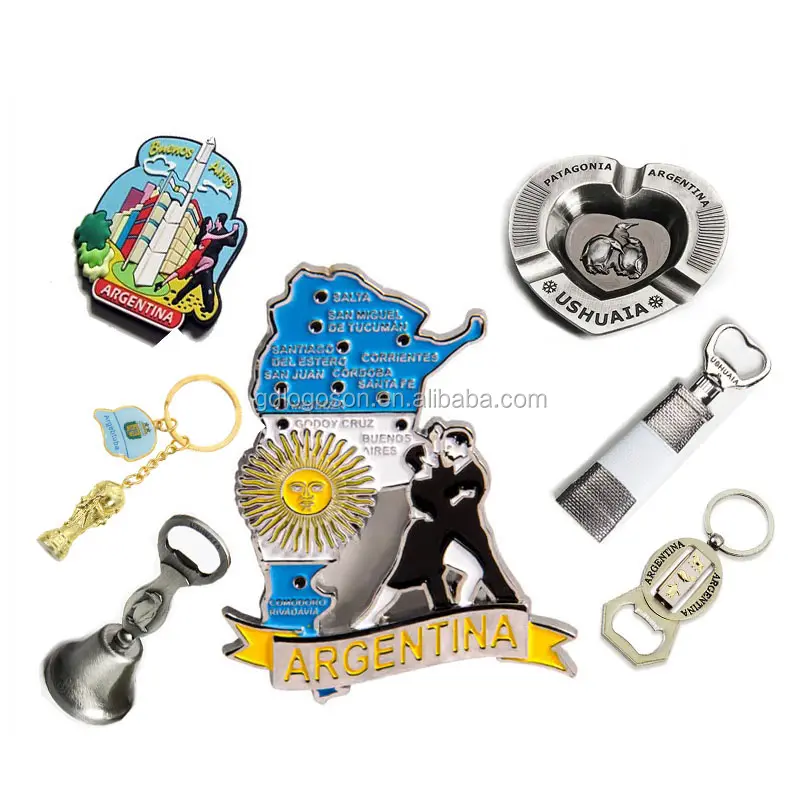 Set di Souvenir turistici argentini cucchiaio in metallo Tango ballerino portachiavi personalizzato Argentina mappa magnete frigo Souvenir