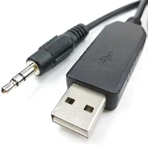 PL2303 USB RS232 để L hình dạng 3.5 mét Stereo Jack Cáp nối tiếp