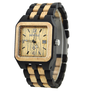 Reloj de madera personalizado para hombre, reloj masculino de pulsera con cara cuadrada grande - Product Image 2