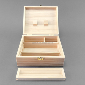 Wood Natural Unfinished Pine Wood Rolling Tray Gift Boxes Wholesale