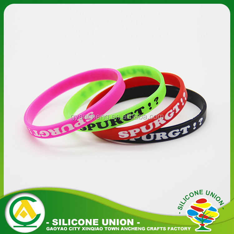Печать логотипа Силиконовый Браслет Цвет Силиконовые Браслеты