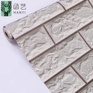 Moderna decorazione della parete del pvc impermeabile grigio mattoni carta da parati