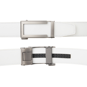 Ceinture de golf blanche tendance, nouvelle ceinture en cuir pour homme de style moderne avec boucle automatique <span class=keywords><strong>amovible</strong></span> - Product Image 5