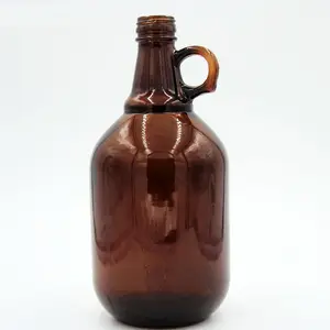 Grosir Botol Kaca Growler Lukisan Amber 32Oz Semprot Warna 64Oz